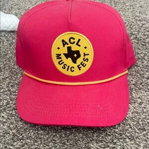 ACL Music Fest Red Snapback Cap with Yellow Patch